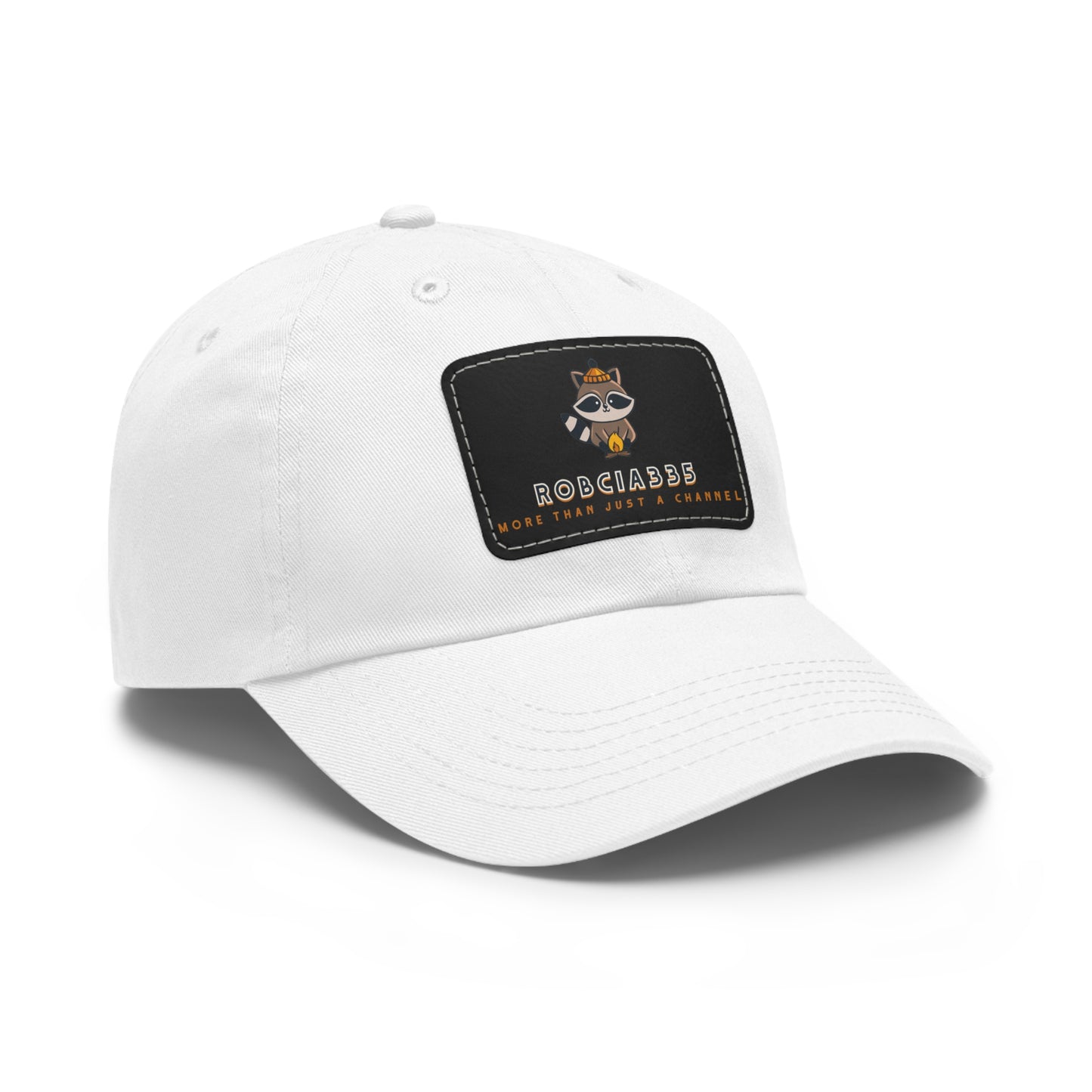 Robcia335 "Racoon" Dad Hat with Leather Patch (Rectangle)
