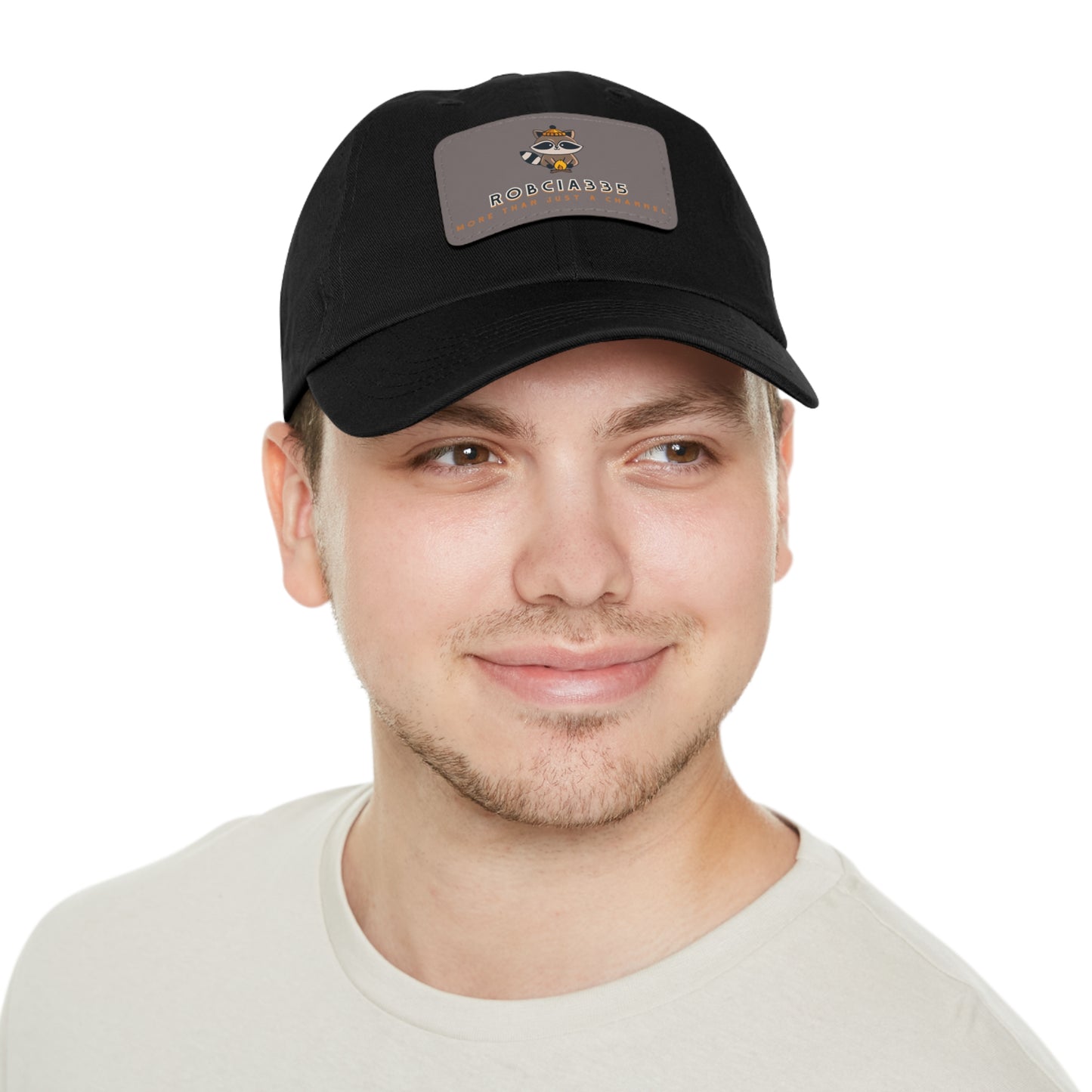 Robcia335 "Racoon" Dad Hat with Leather Patch (Rectangle)