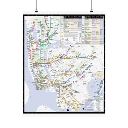 MTA Subway Map 1997 Matte Vertical Posters