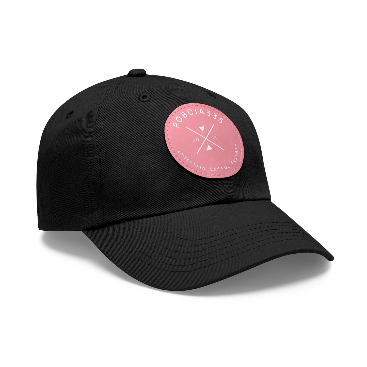 "Robcia335 Est. 2013" Dad Hat with Leather Patch (Round)