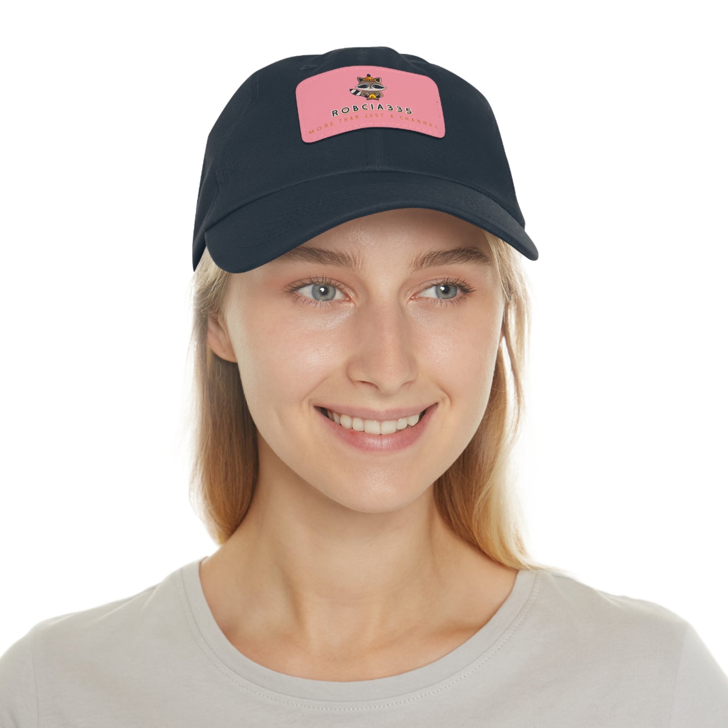 Robcia335 "Racoon" Dad Hat with Leather Patch (Rectangle)