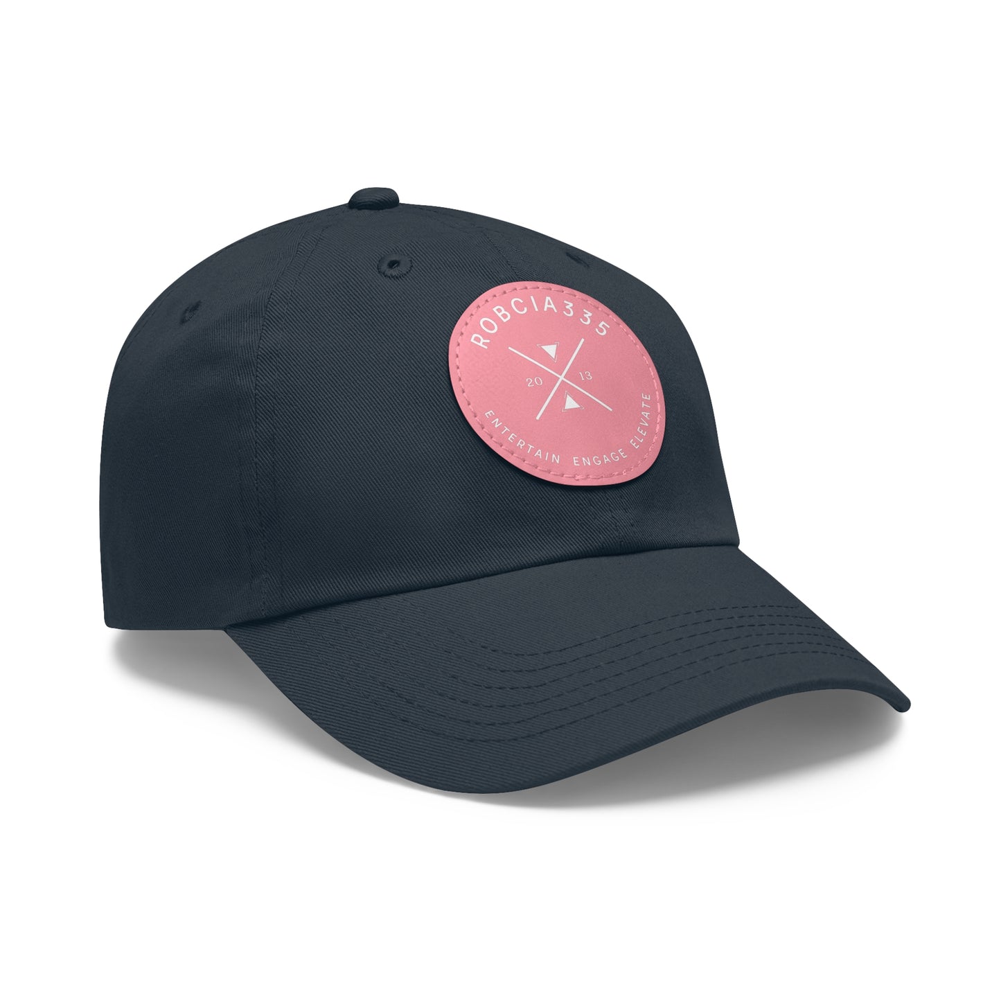 "Robcia335 Est. 2013" Dad Hat with Leather Patch (Round)
