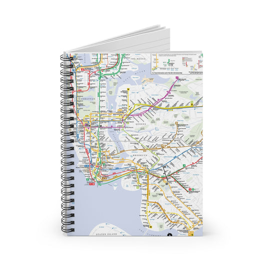 MTA 1997 Subway Map Spiral Notebook | Travel Journal, School Supplies