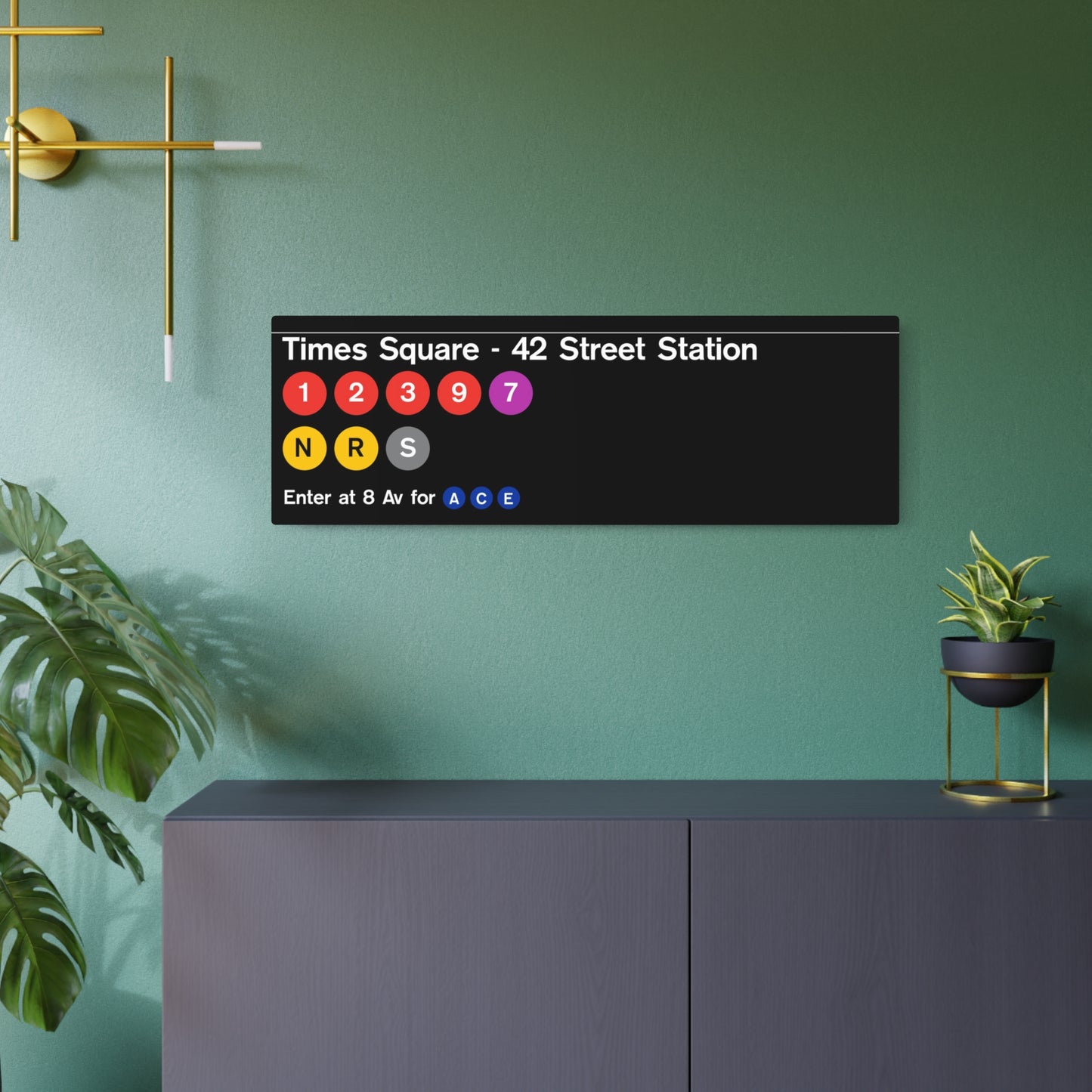 NYC Subway 1990s Times Square Station (Standard) Metal Art Replica Sign
