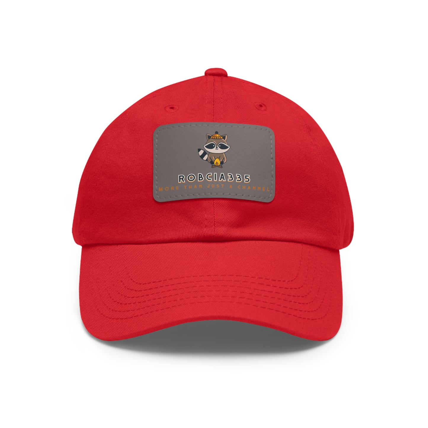 Robcia335 "Racoon" Dad Hat with Leather Patch (Rectangle)