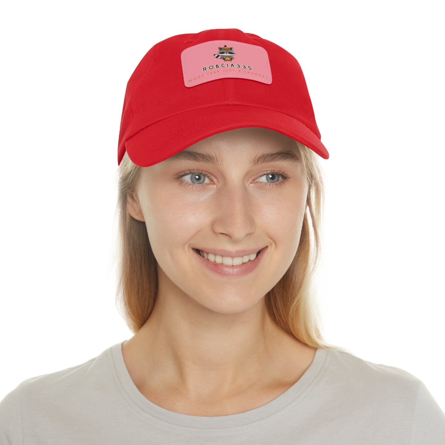 Robcia335 "Racoon" Dad Hat with Leather Patch (Rectangle)
