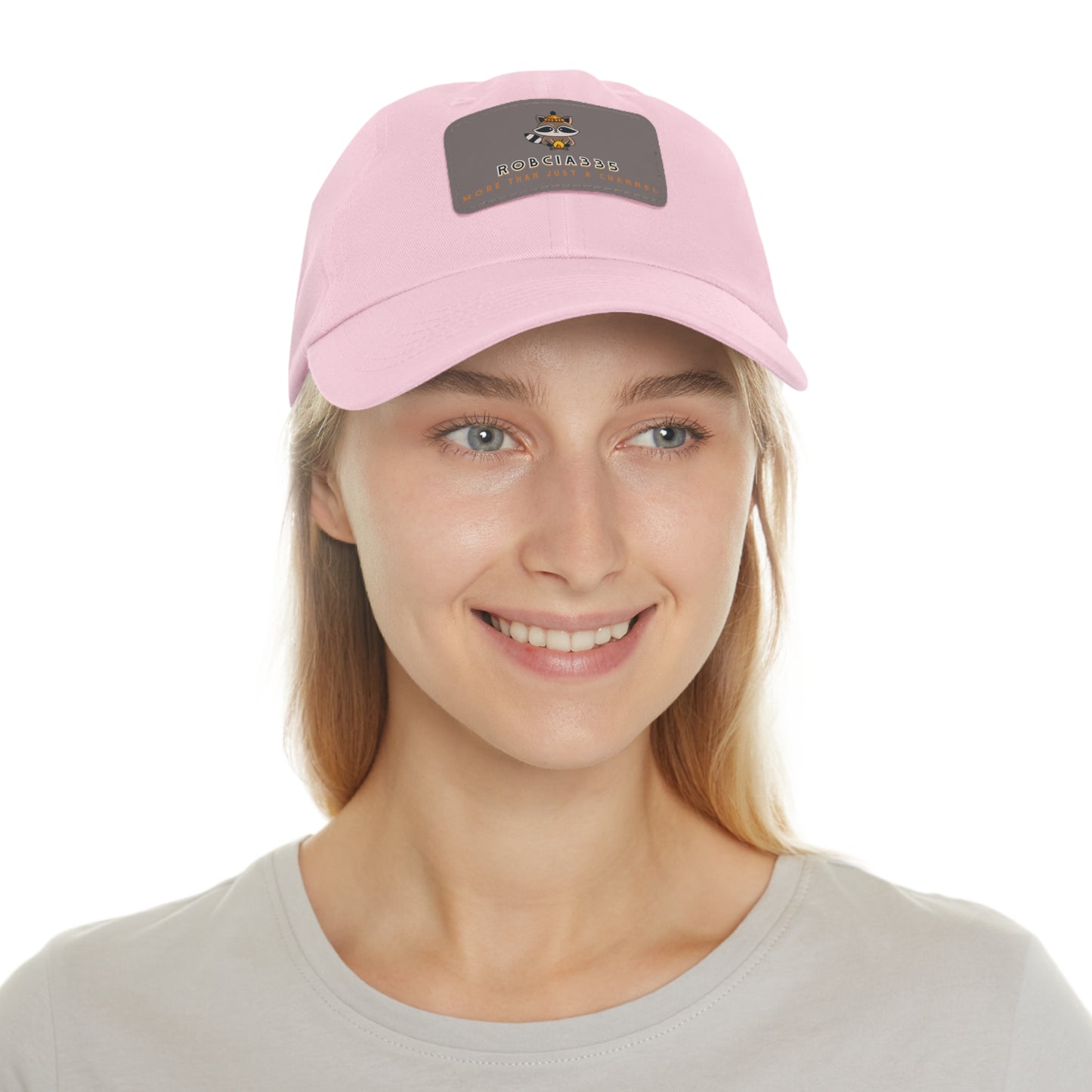 Robcia335 "Racoon" Dad Hat with Leather Patch (Rectangle)