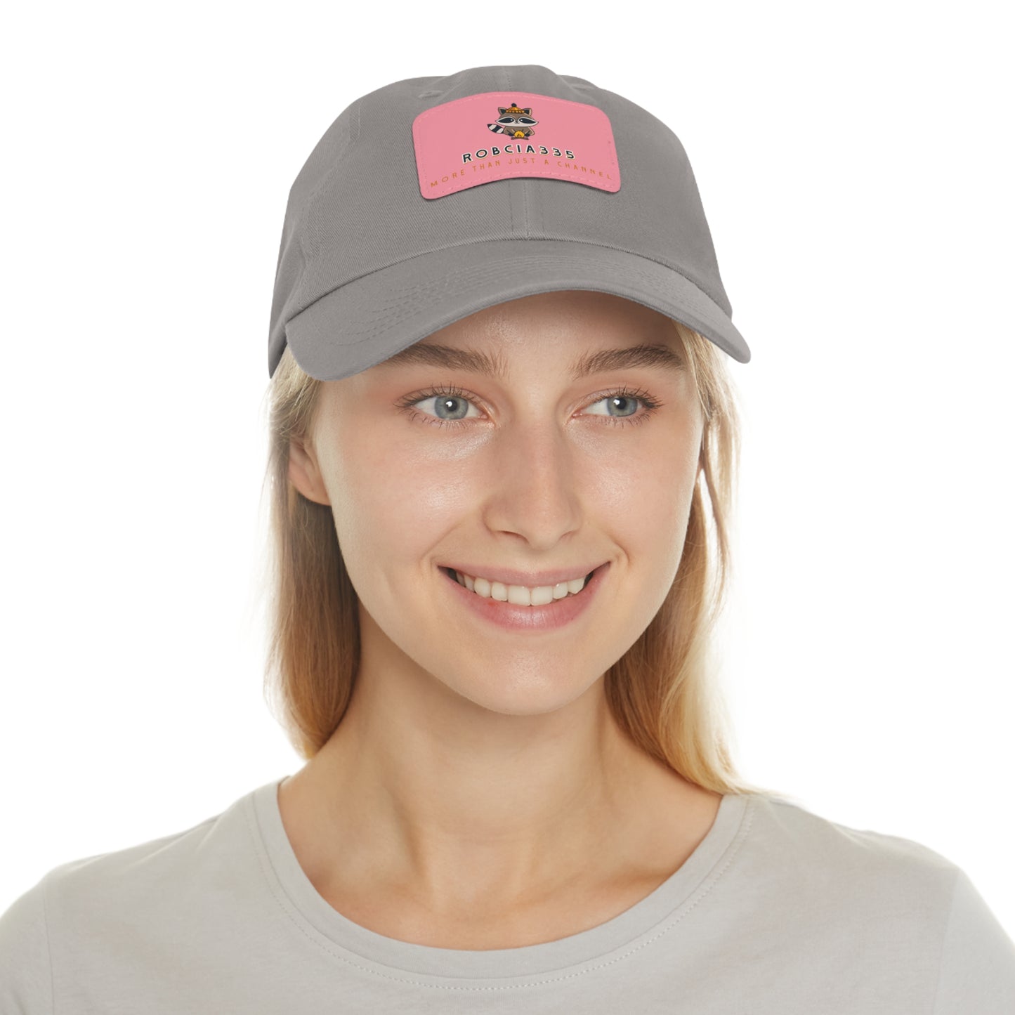 Robcia335 "Racoon" Dad Hat with Leather Patch (Rectangle)