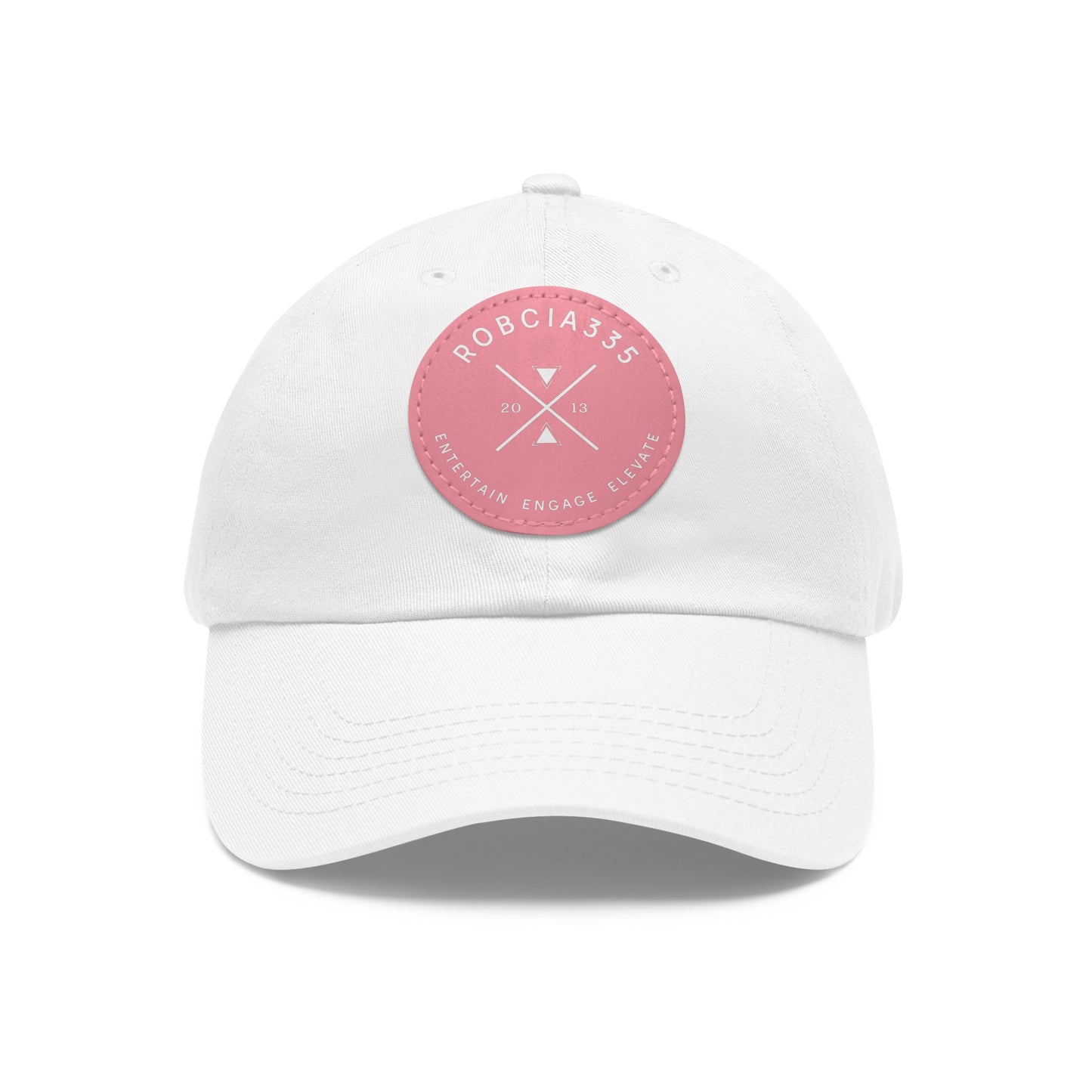 "Robcia335 Est. 2013" Dad Hat with Leather Patch (Round)