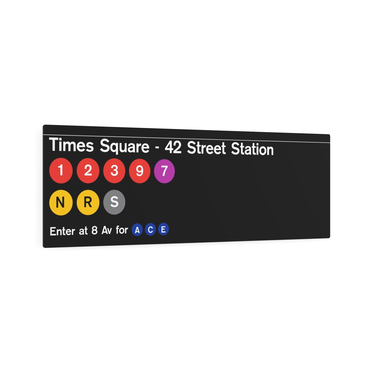 NYC Subway 1990s Times Square Station (Standard) Metal Art Replica Sign