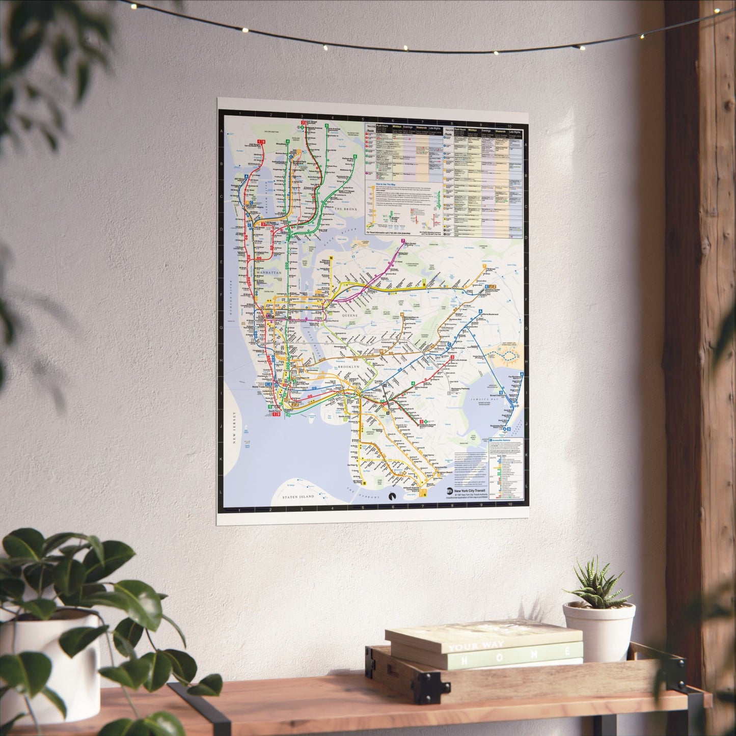 MTA Subway Map 1997 Matte Vertical Posters