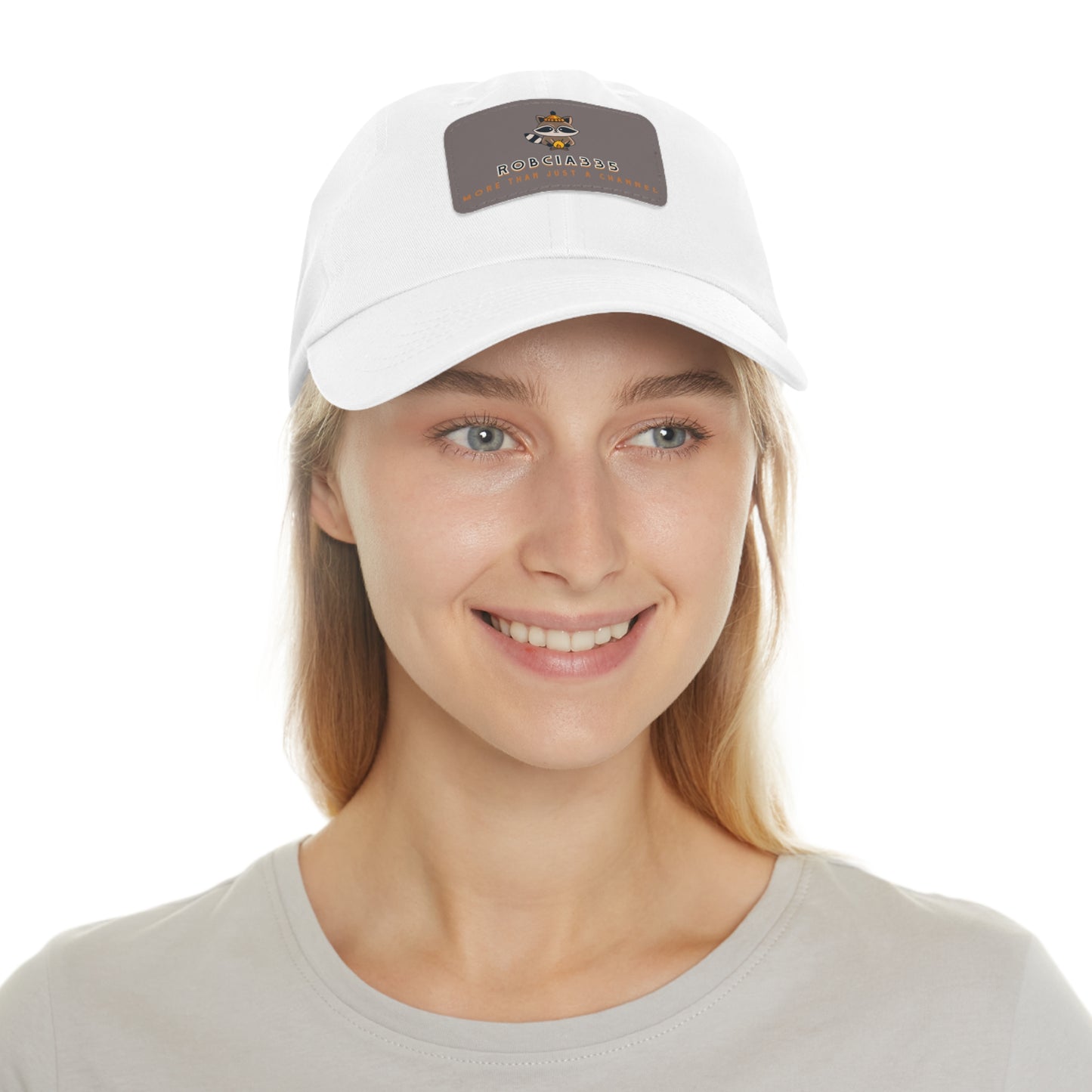 Robcia335 "Racoon" Dad Hat with Leather Patch (Rectangle)