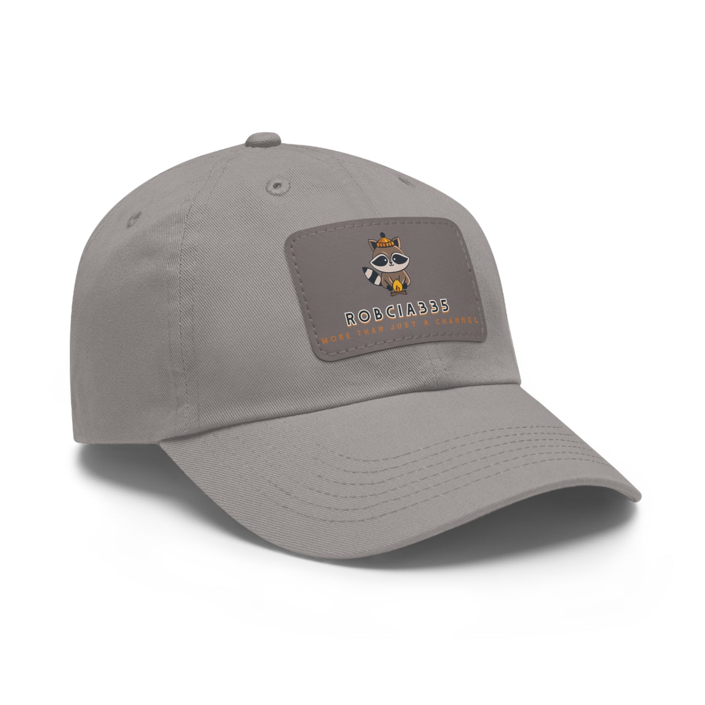Robcia335 "Racoon" Dad Hat with Leather Patch (Rectangle)