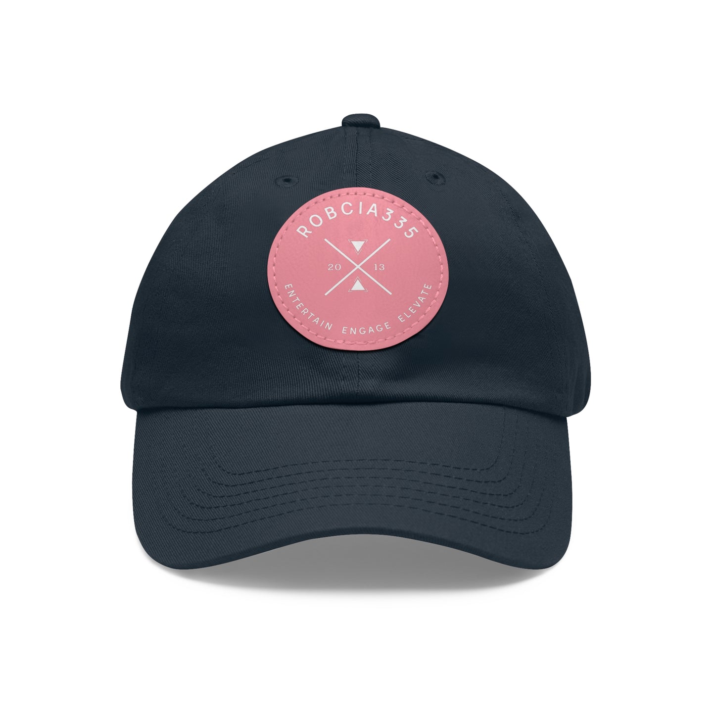 "Robcia335 Est. 2013" Dad Hat with Leather Patch (Round)