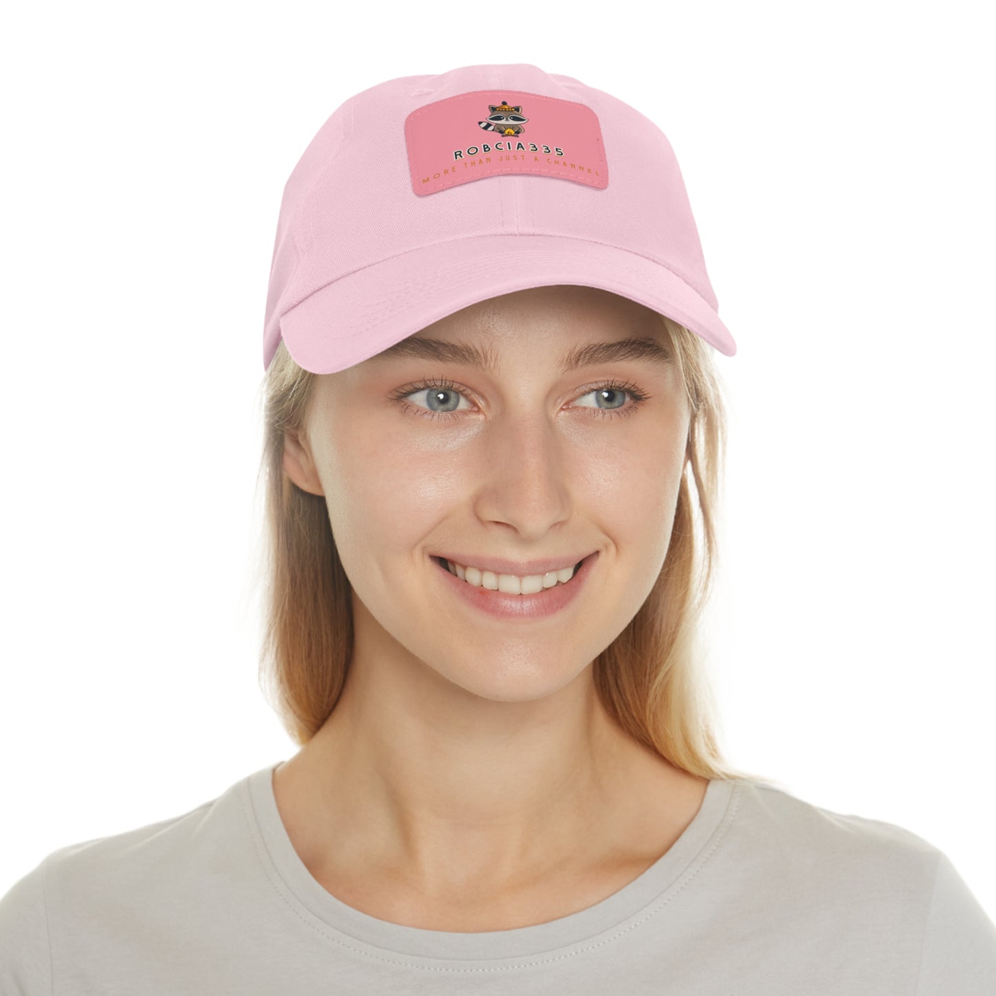 Robcia335 "Racoon" Dad Hat with Leather Patch (Rectangle)