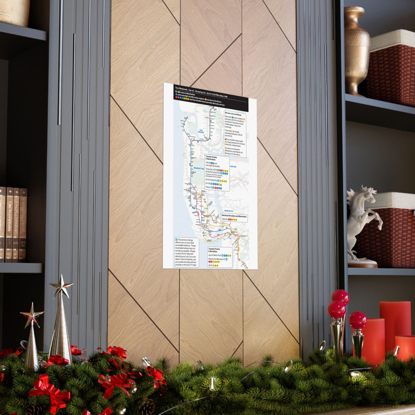 NYC Subway Planned Service Change April 2021 City Map Travel Poster