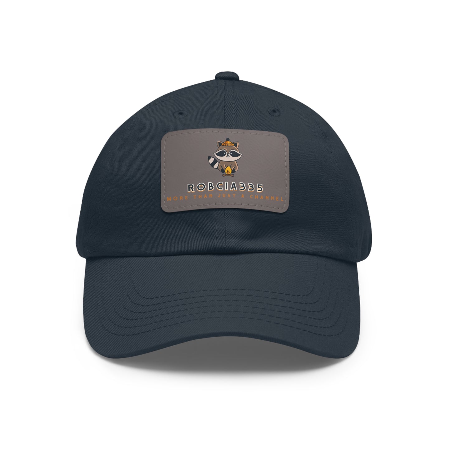 Robcia335 "Racoon" Dad Hat with Leather Patch (Rectangle)