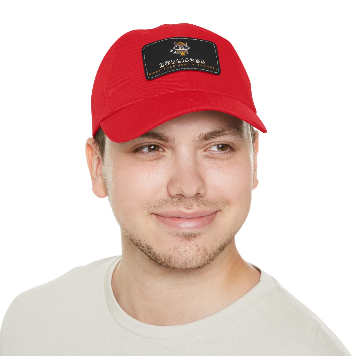 Robcia335 "Racoon" Dad Hat with Leather Patch (Rectangle)