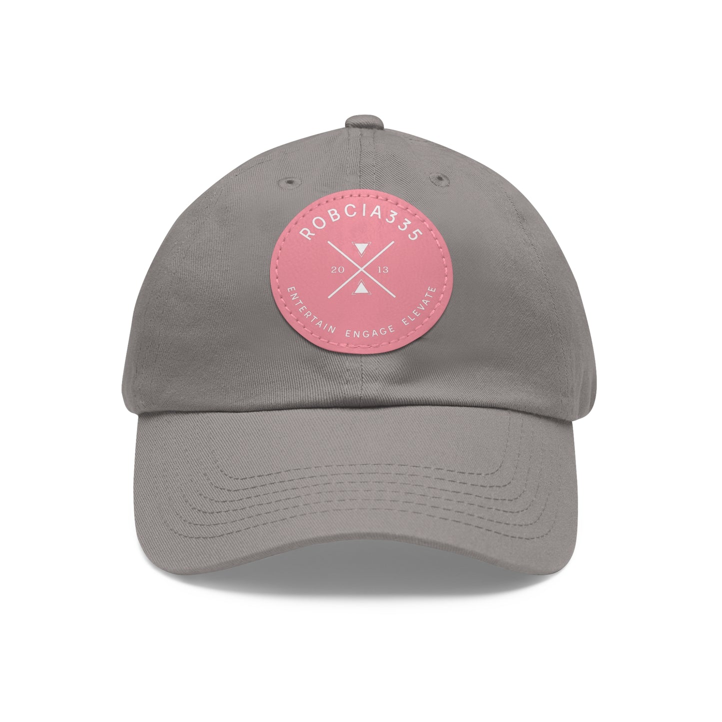"Robcia335 Est. 2013" Dad Hat with Leather Patch (Round)