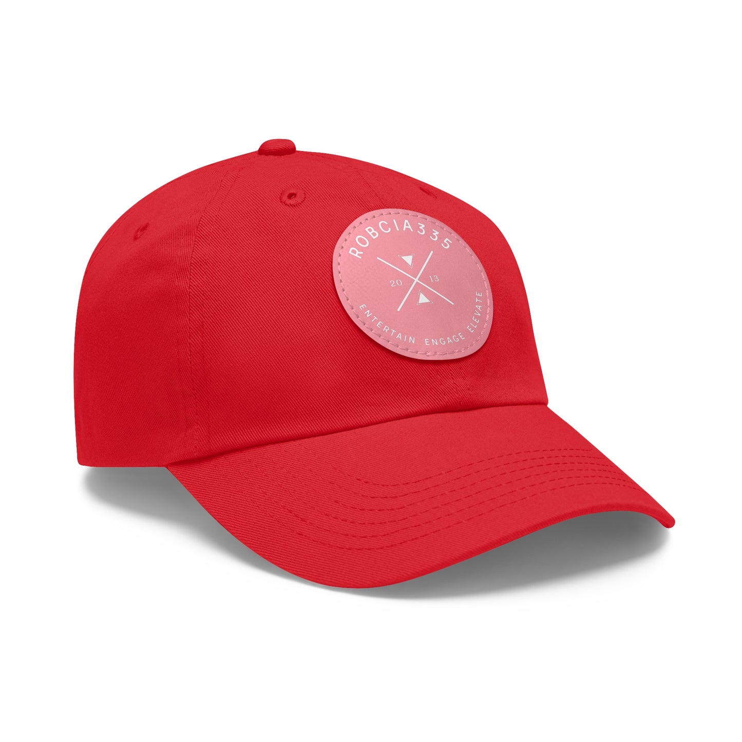 "Robcia335 Est. 2013" Dad Hat with Leather Patch (Round)